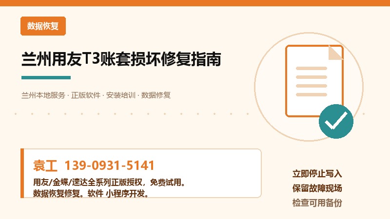 兰州用友T3账套损坏修复流程示意图