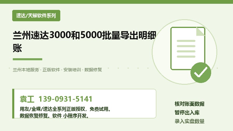 兰州速达软件明细账导出操作示意图