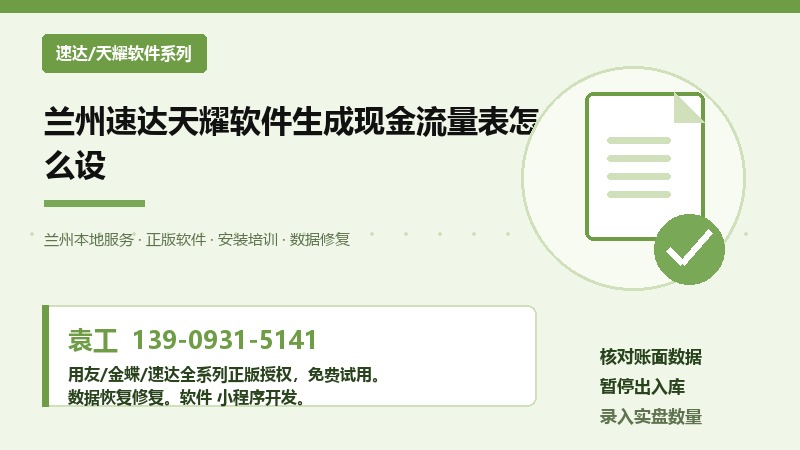 兰州速达天耀软件现金流量表设置示意图