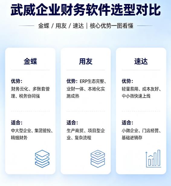 武威财务软件怎么选？金蝶云、用友云、速达软件选型全攻略