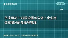平凉用友T+权限设置怎么做？企业岗位权限分配与