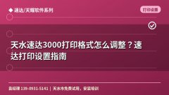 天水速达3000打印格式怎么调整？速达打印设置指