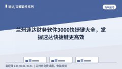 兰州速达财务软件3000快捷键大全，掌握速达快捷