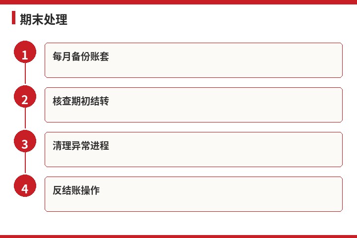 用友期末处理流程示意图
