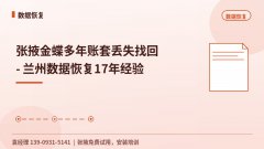 张掖金蝶多年账套丢失找回 - 兰州数据恢复17年经