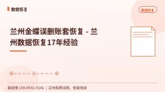 兰州金蝶误删账套恢复 - 兰州数据恢复17年经验