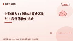 张掖用友T+辅助核算查不到账