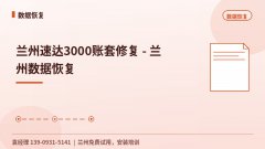 兰州速达3000账套修复 - 兰州数据恢复