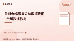 兰州金蝶覆盖安装数据找回 - 兰州数据恢复